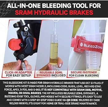 SRAM 油圧ブレーキ ブリードキット 自転車用 メンテナンス工具 Amazon.co.jp: BleedZone SRAM油圧ブレーキ用ブレーキブリードキット